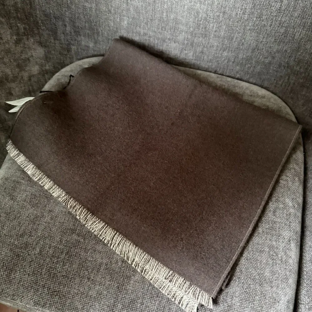 GUCCI Wool Reversible Scarf Stole All-Over Pattern Brown 402093 NEW